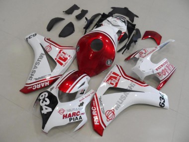 Blanc Rouge HARC Pro PIAA 634 Carénages Moto Honda CBR 1000 RR 2008-2011
