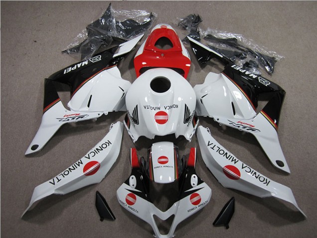 Blanc Rouge Konica Minolta Carénage Moto Honda CBR 600 RR 2009-2012 Blanc Rouge Konica Minolta Carénage Moto Honda CBR 600 RR 2009-2012