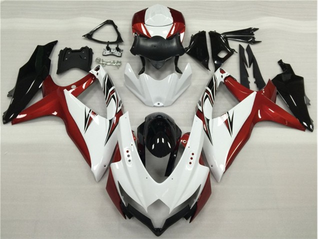 Blanc Rouge Noir Carénage Moto Suzuki GSXR 600 / 750 K8 2008-2010 Blanc Rouge Noir Carénage Moto Suzuki GSXR 600 / 750 K8 2008-2010