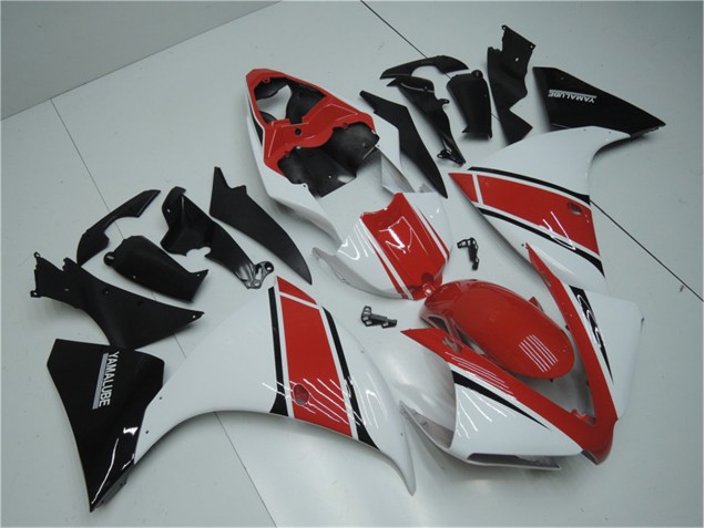 Blanc Rouge Noir Carénage Moto Yamaha R1 2012-2014 Blanc Rouge Noir Carénage Moto Yamaha R1 2012-2014