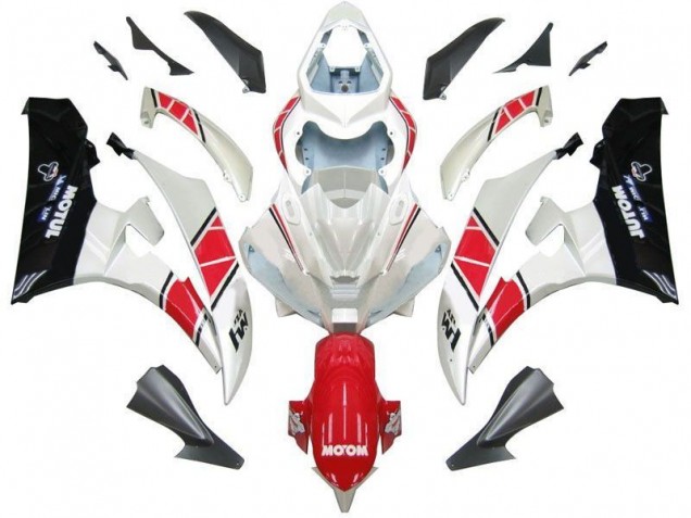 Blanc Rouge Noir Carénage Moto Yamaha R6 2006-2007 Blanc Rouge Noir Carénage Moto Yamaha R6 2006-2007