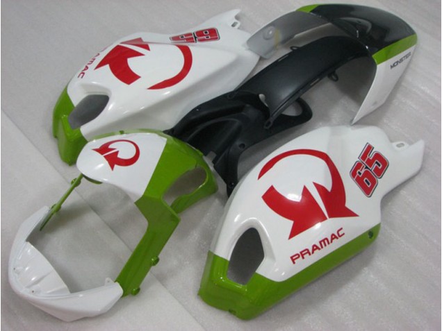 Blanc Rouge PRAMAC 65 Carénage Moto Ducati Monster 696 2008-2012 Blanc Rouge PRAMAC 65 Carénage Moto Ducati Monster 696 2008-2012