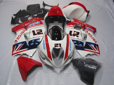 Blanc Rouge Xerox 21 Carénage Moto Suzuki GSXR 1300 Hayabusa 1996-2007