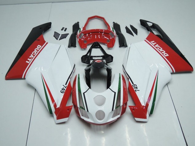 Blanc Rouge avec Queue Ouverte Carénage Moto Ducati 749 999 2003-2004 Blanc Rouge avec Queue Ouverte Carénage Moto Ducati 749 999 2003-2004