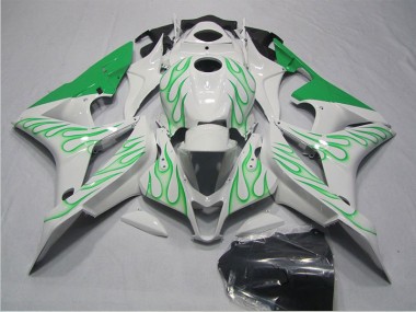 Blanc Vert Flamme Carénage Moto Honda CBR 600 RR 2007-2008