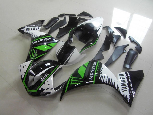 Blanc Vert Monster Carénage Moto Yamaha R1 2012-2014 Blanc Vert Monster Carénage Moto Yamaha R1 2012-2014