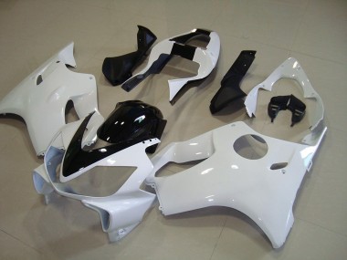 Blanc avec Noir Bande Carénage Moto Honda CBR 600 F4i 2001-2003