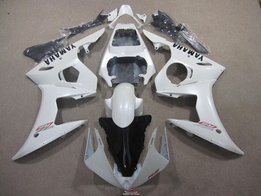 Blanc avec Noir Décalque Carénage Moto Yamaha R6 2003-2005