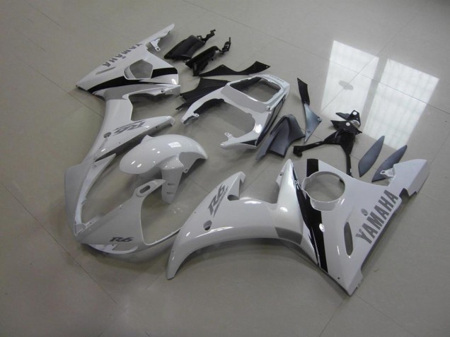 Blanc et Gris Décalque Carénage Moto Yamaha R6 2003-2005