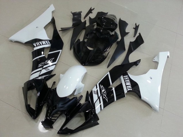 Blanc et Noir Carénage Moto Yamaha R6 2008-2016 Blanc et Noir Carénage Moto Yamaha R6 2008-2016