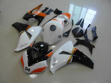 Blanc et Noir et Orange Courses Carénage Moto Honda CBR 1000 RR 2008-2011