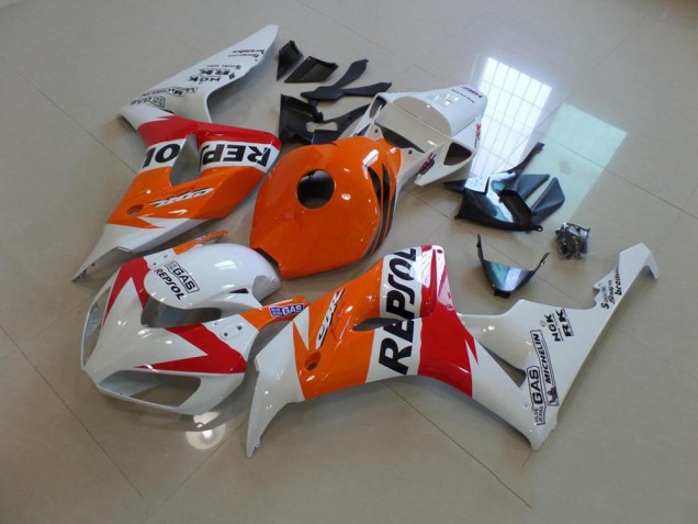 Blanc et Orange Repsol Carénage Moto Honda CBR 1000 RR 2006-2007 Blanc et Orange Repsol Carénage Moto Honda CBR 1000 RR 2006-2007