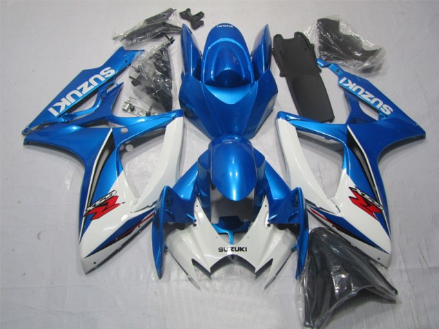 Bleu Blanc Carénage Moto Suzuki GSXR 600 K6 2006-2007 Bleu Blanc Carénage Moto Suzuki GSXR 600 K6 2006-2007