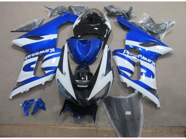 Bleu Blanc Carénages Moto Kawasaki ZX6R 2005-2006