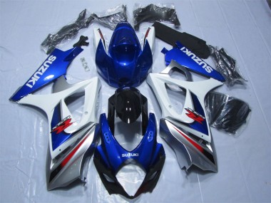 Bleu Blanc Carénages Moto Suzuki GSXR 1000 K7 2007-2008