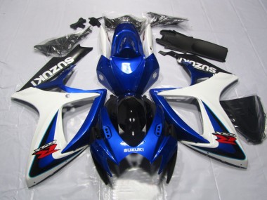 Bleu Blanc Carénages Moto Suzuki GSXR 600 K6 2006-2007