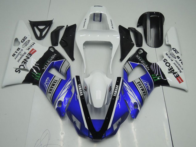 Bleu Blanc ENEOS Monster Carénage Moto Yamaha R1 2000-2001 Bleu Blanc ENEOS Monster Carénage Moto Yamaha R1 2000-2001