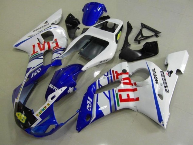 Bleu Blanc Fiat Carénage Moto Yamaha R6 1998-2002 Bleu Blanc Fiat Carénage Moto Yamaha R6 1998-2002