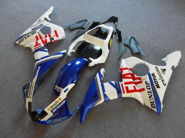 Bleu Blanc Fiat Carénage Moto Yamaha R6 2003-2005 Bleu Blanc Fiat Carénage Moto Yamaha R6 2003-2005