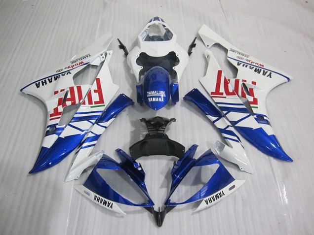 Bleu Blanc Fiat Carénage Moto Yamaha R6 2006-2007 Bleu Blanc Fiat Carénage Moto Yamaha R6 2006-2007