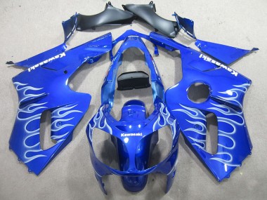 Bleu Blanc Flamme Carénage Moto Kawasaki ZX12R 2000-2001