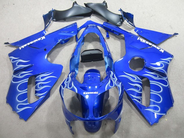 Bleu Blanc Flamme Carénage Moto Kawasaki ZX12R 2000-2001 Bleu Blanc Flamme Carénage Moto Kawasaki ZX12R 2000-2001