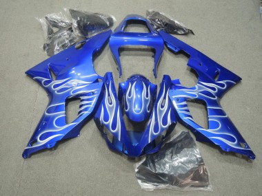 Bleu Blanc Flamme Carénage Moto Yamaha R1 2000-2001