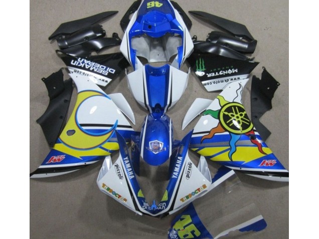 Bleu Blanc Jaune 46 Carénage Moto Yamaha R1 2009-2011 Bleu Blanc Jaune 46 Carénage Moto Yamaha R1 2009-2011