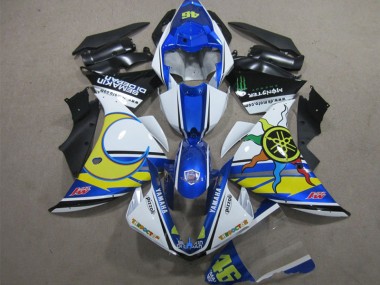 Bleu Blanc Jaune 46 Carénage Moto Yamaha R1 2012-2014