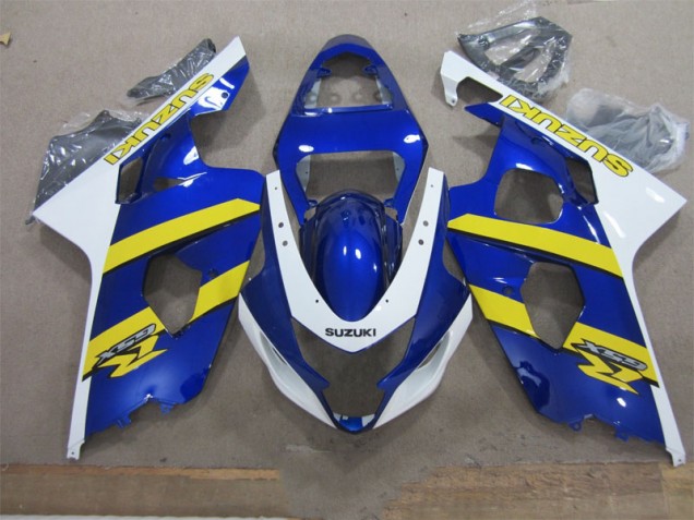 Bleu Blanc Jaune Carénage Moto Suzuki GSXR 600 K4 2004-2005
