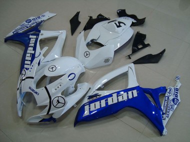 Bleu Blanc Jordan Carénage Moto Suzuki GSXR 750 K6 2006-2007