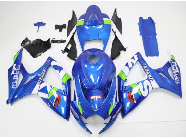 Bleu Blanc Kit Carénages Motos Complet Suzuki GSXR 600 / 750 K6 2006-2007