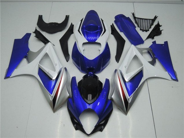 Bleu Blanc Kit Carénages Motos & Plastique Suzuki GSXR 1000 K7 2007-2008 Bleu Blanc Kit Carénages Motos & Plastique Suzuki GSXR 1000 K7 2007-2008