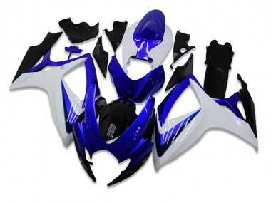 Bleu Blanc Kit Carénages Motos Suzuki GSXR 600 / 750 K6 2006-2007