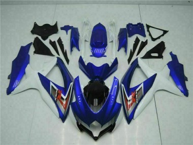 Bleu Blanc Kit Carénages Motos Suzuki GSXR 600 / 750 K8 2008-2010