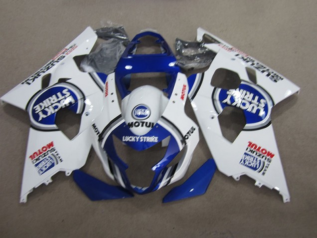 Bleu Blanc Lucky Strike Motul Carénage Moto Suzuki GSXR 600 K4 2004-2005 Bleu Blanc Lucky Strike Motul Carénage Moto Suzuki GSXR 600 K4 2004-2005