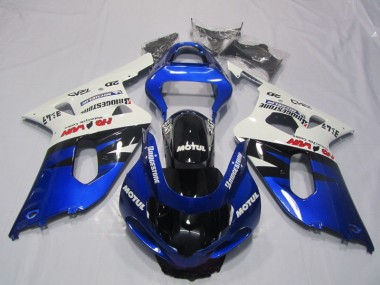 Bleu Blanc Motul Carénage Moto Suzuki GSXR 600 K1 K2 K3 2001-2003