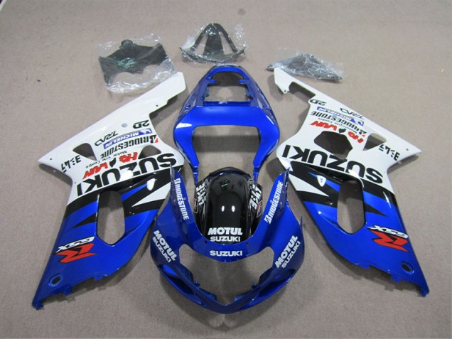 Bleu Blanc Motul Carénages Moto Suzuki GSXR 600 K1 K2 K3 2001-2003 Bleu Blanc Motul Carénages Moto Suzuki GSXR 600 K1 K2 K3 2001-2003