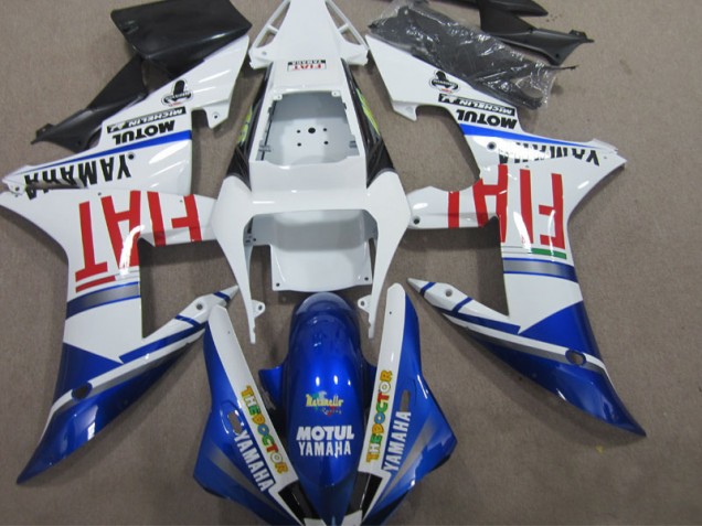 Bleu Blanc Motul Fiat Carénage Moto Yamaha R1 2002-2003 Bleu Blanc Motul Fiat Carénage Moto Yamaha R1 2002-2003