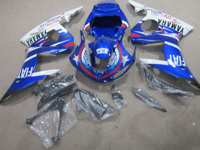 Bleu Blanc Motul Fiat Carénages Moto Yamaha R1 2002-2003 Bleu Blanc Motul Fiat Carénages Moto Yamaha R1 2002-2003