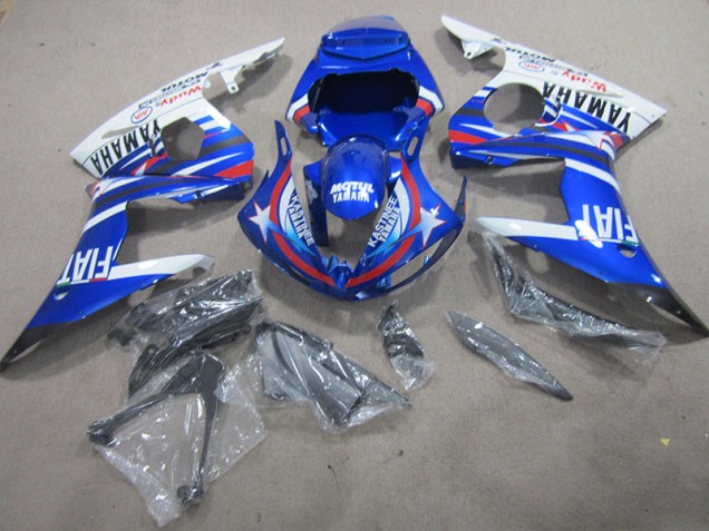 Bleu Blanc Motul Fiat Carénages Moto Yamaha R6 2003-2005 Bleu Blanc Motul Fiat Carénages Moto Yamaha R6 2003-2005