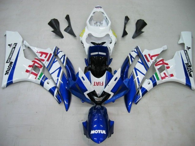 Bleu Blanc Motul Rouge Fiat Carénage Moto Yamaha R6 2006-2007 Bleu Blanc Motul Rouge Fiat Carénage Moto Yamaha R6 2006-2007