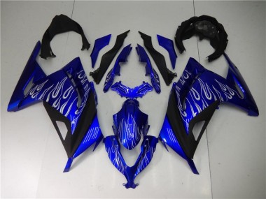Bleu Blanc Noir Carénage Moto Kawasaki EX300 2013-2016