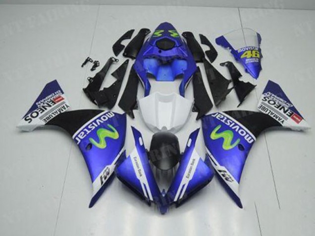 Bleu Blanc Noir Carénage Moto Yamaha R1 2012-2014 Bleu Blanc Noir Carénage Moto Yamaha R1 2012-2014