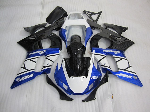 Bleu Blanc Noir Carénage Moto Yamaha R6 1998-2002 Bleu Blanc Noir Carénage Moto Yamaha R6 1998-2002