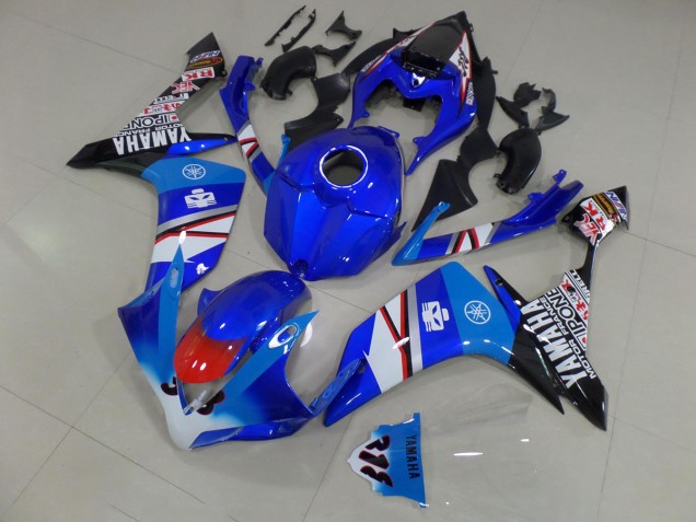 Bleu Blanc Noir Décalque Carénage Moto Yamaha R1 2007-2008 Bleu Blanc Noir Décalque Carénage Moto Yamaha R1 2007-2008