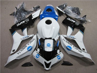 Bleu Blanc Noir Konica Minolta MAPEI Carénage Moto Honda CBR 600 RR 2007-2008