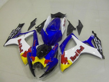 Bleu Blanc Red Bull Carénage Moto Suzuki GSXR 750 K6 2006-2007
