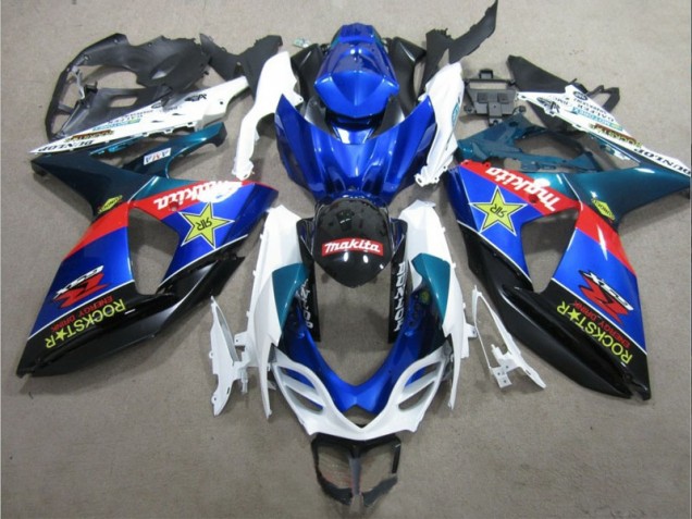 Bleu Blanc Rockstar Carénage Moto Suzuki GSXR 1000 K9 2009-2016 Bleu Blanc Rockstar Carénage Moto Suzuki GSXR 1000 K9 2009-2016