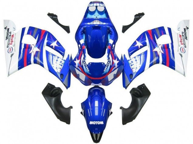 Bleu Blanc Star Fiat Carénage Moto Yamaha R6 1998-2002 Bleu Blanc Star Fiat Carénage Moto Yamaha R6 1998-2002